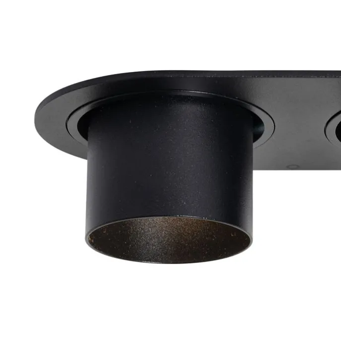 Einbauleuchte schwarz GU10 50mm 2-flammig - Installa