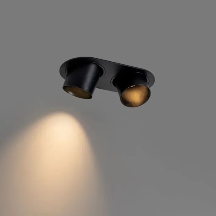 Einbauleuchte schwarz GU10 50mm 2-flammig - Installa