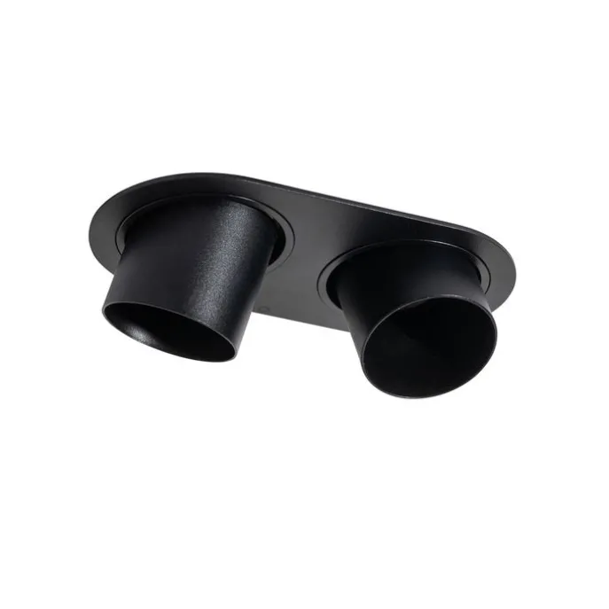 Einbauleuchte schwarz GU10 50mm 2-flammig - Installa