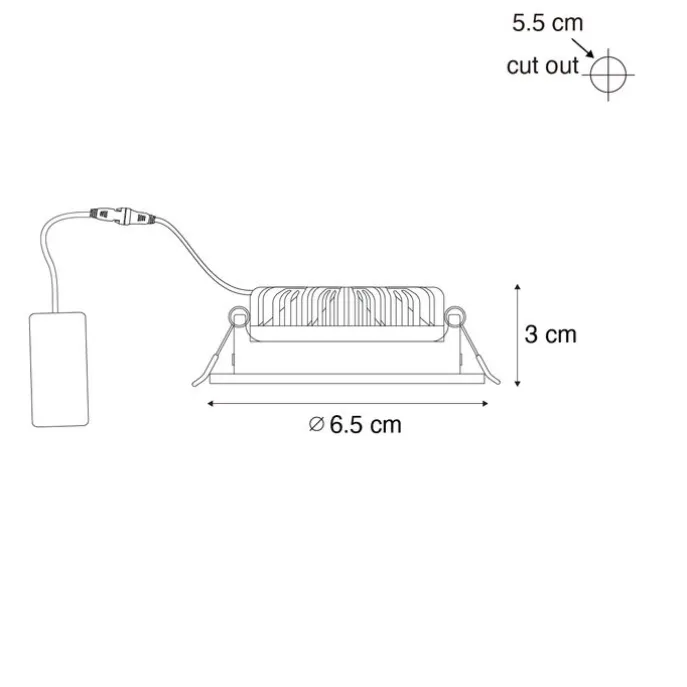 Einbauleuchte weiß schwenkbar 6,5 cm inkl. LED IP54 Ultra Slim - Pupil