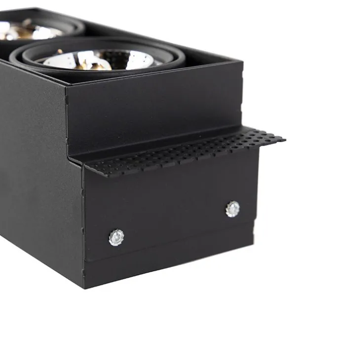 Einbaupunkt schwarz drehbar und kippbar trimmlos 2-Licht - Oneon 2