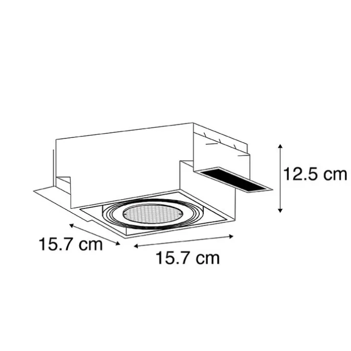 Einbaupunkt schwarz 1-Licht GU10 AR111 Trimless - Oneon Honey