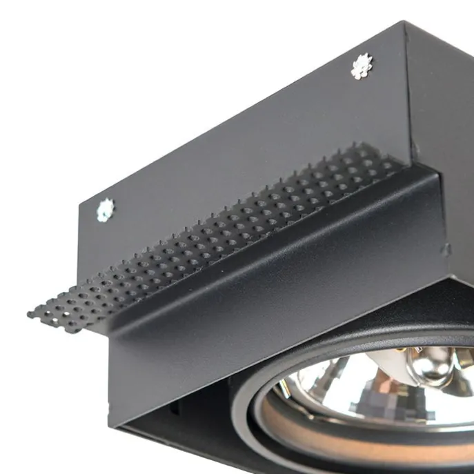 Einbauspot schwarz AR111 drehbar und kippbar, randlos 2-Licht - Oneon