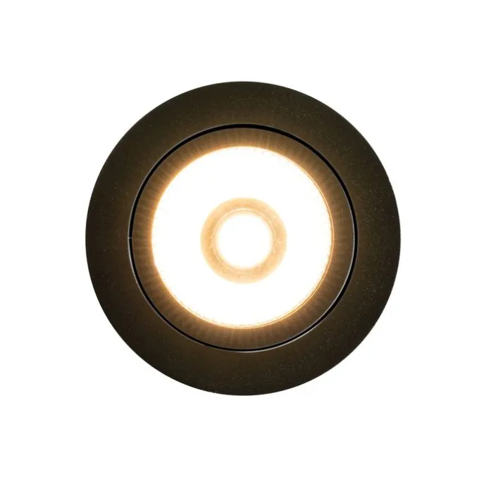 Einbaustrahler schwarz 9,5 cm inkl. LED 1300lm dimmbar IP23 - Gaius