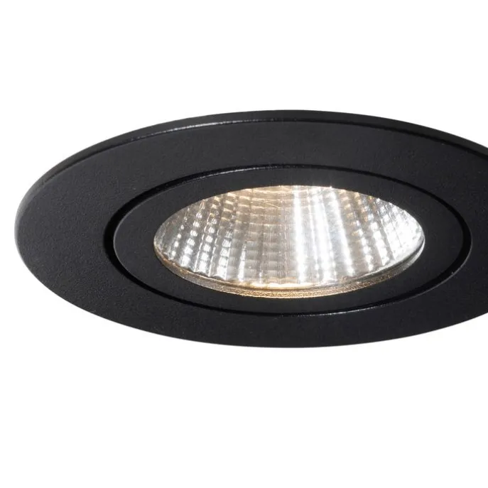 Einbau-Strahler schwarz 6,8 cm inkl. LED 750 lm dimmbar IP65 - Gaius