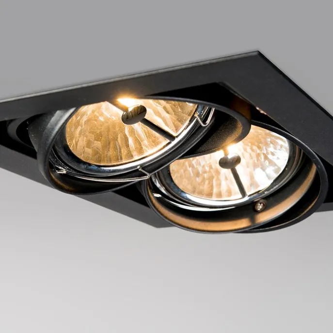 Einbaustrahler schwarz AR111 verstellbar 2-flammig - Oneon