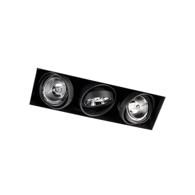 Einbaustrahler schwarz drehbar und kippbar trimmlos 3-Licht - Oneon 3