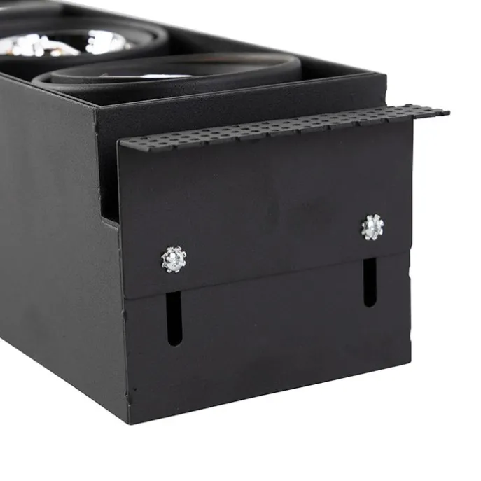 Einbaustrahler schwarz drehbar und kippbar trimmlos 3-Licht - Oneon 3