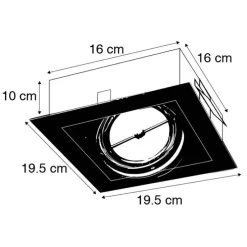 Einbaustrahler schwarz G53 111mm verstellbar - Oneon