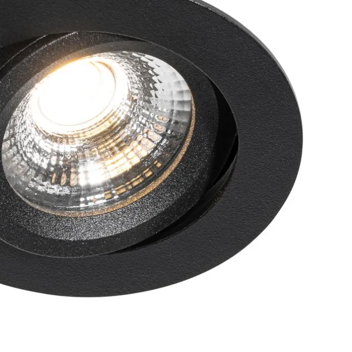 Einbaustrahler schwarz neigbar 8,2 cm inkl. LED Dimm to Warm IP54 Ultra Slim - Pupil