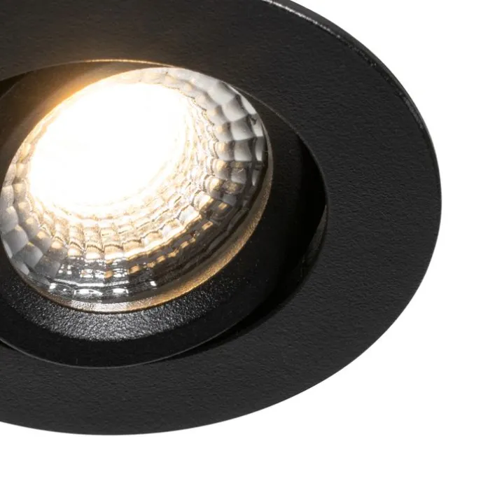 Einbau-Strahler schwarz schwenkbar 6,5cm inkl. LED IP54 Ultra Slim - Pupil