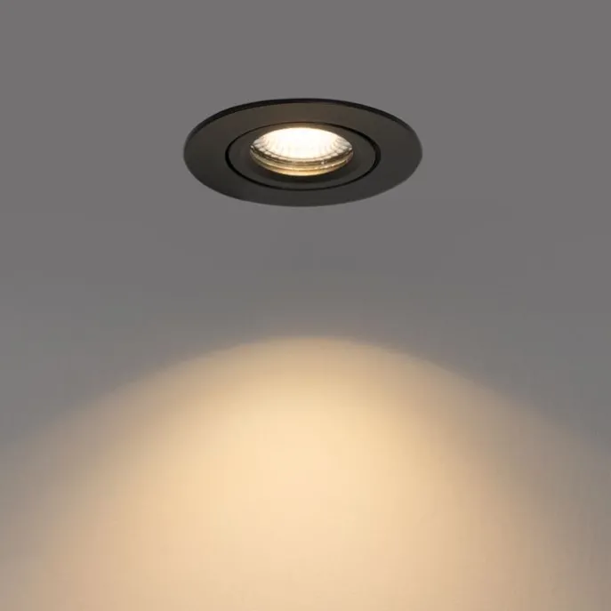 Einbau-Strahler schwarz schwenkbar 6,5cm inkl. LED IP54 Ultra Slim - Pupil