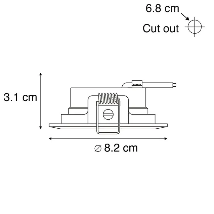 Einbaustrahler Silber inkl. LED 3-Stufen-Dimmbar IP44 - Ulo