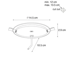 Einbaustrahler weiß 14,5 cm inkl. LED 3-Stufen-Dimmbar in Kelvin mit Dipschalter - Stephanie