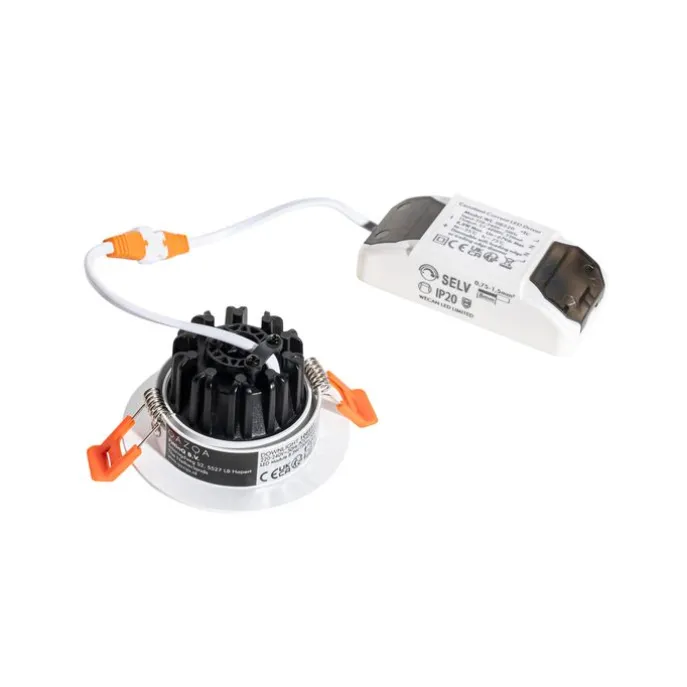 Einbaustrahler weiß 6,8 cm inkl. LED 750lm dimmbar IP23 - Gaius