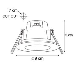 Einbaustrahler weiß inkl. LED 350 Lumen 3000K 5W IP65 - Blanca