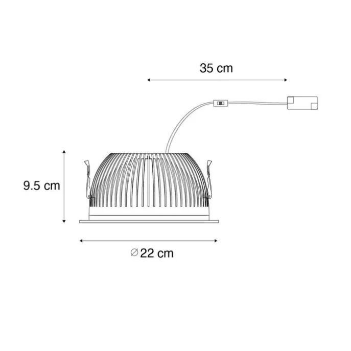 Einbaustrahler Weiß inkl. LED 3000K-5000K mit Dip-Schalter - Elias