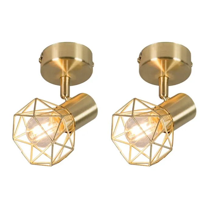 2er Set Art Deco Spot Messing dreh - und neigbar - Mosh 1