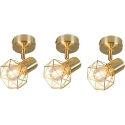 3er Set Art Deco Spot Messing dreh- und neigbar - Mosh 1