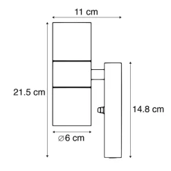 2er Set Außenwandleuchte Dunkelgrau 2-Licht Hell-Dunkel Sensor - Duo