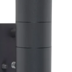 2er Set Außenwandleuchte Dunkelgrau 2-Licht Hell-Dunkel Sensor - Duo