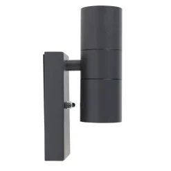 2er Set Außenwandleuchte Dunkelgrau 2-Licht Hell-Dunkel Sensor - Duo