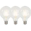 3er Set D27 dimmbare LED-Glühlampen G95 5W 470 lm 2700K