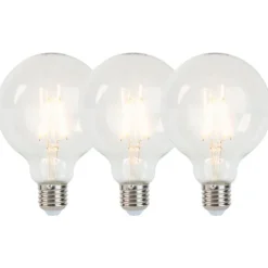 3er Set D27 dimmbare LED-Glühlampen G95 5W 470 lm 2700K