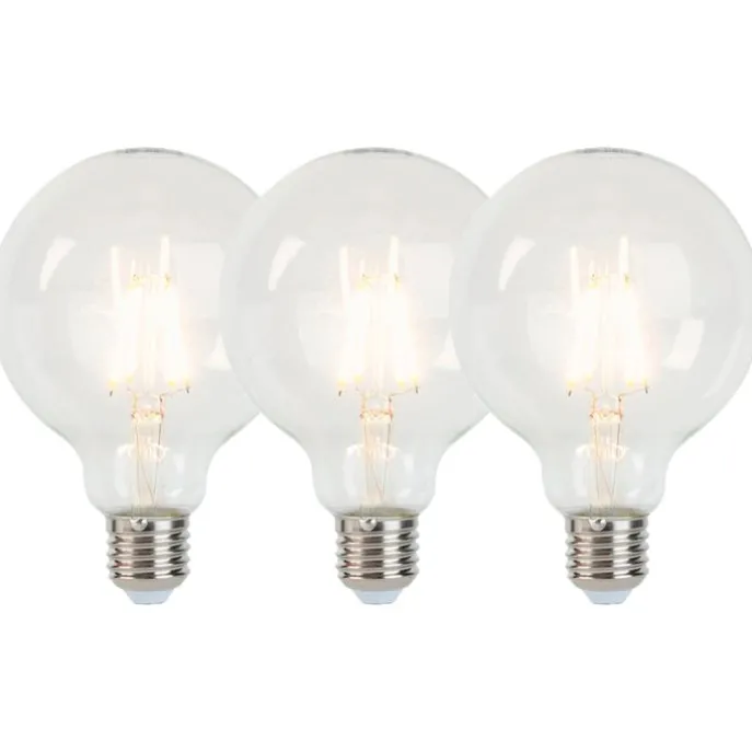 3er Set D27 dimmbare LED-Glühlampen G95 5W 470 lm 2700K