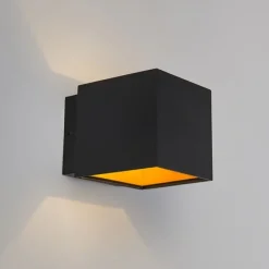 2er Set Design Wandleuchten schwarz / gold inkl. LED - Caja