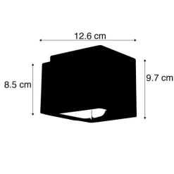 2er Set Design Wandleuchten schwarz / gold inkl. LED - Caja