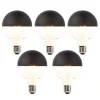 5er Set E27 dimmbare LED Filament Glühbirnen G95 schwarz 550lm 2700K