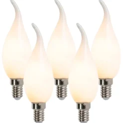 5er Set E14 dimmbare LED Glühlampen F35 matt 3W