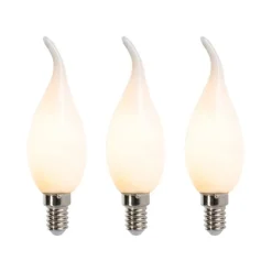3er Set E14 dimmbare LED Lampen F35 matt 3W