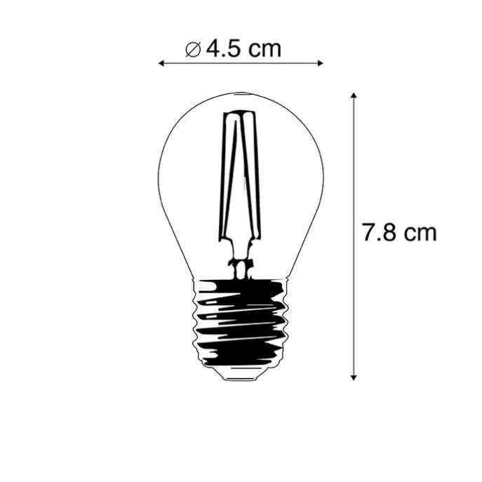5er Set E27 dimmbare LED-Glühbirnen P45 Goldline 3,5W 330lm 2100K