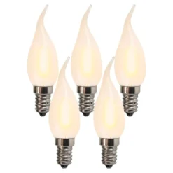 5er Set E14 LED gefrostete Kerzenlampe BXS35 1W 100 Lumen 2200K