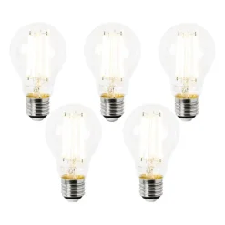 5er Set E27 LED-Glühbirnen A60 Klar 4,9W 1055lm 2700K
