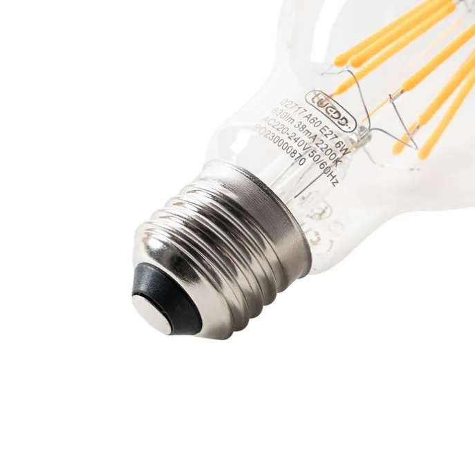 5er Set E27 LED-Glühbirnen A60 Klar 6W 630lm 2200K