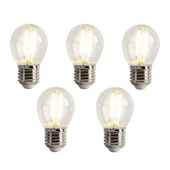 5er Set E27 LED-Glühbirnen P45 Klar 2W 200lm 2700K