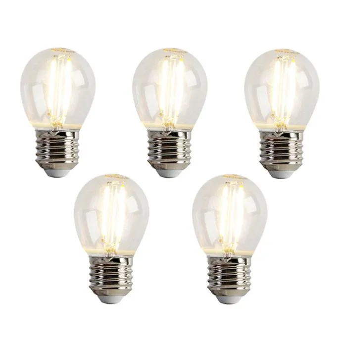 5er Set E27 LED-Glühbirnen P45 Klar 2W 200lm 2700K