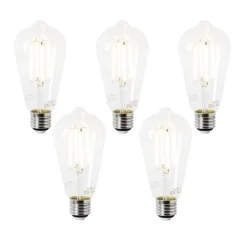 5er Set E27 LED-Glühbirnen ST64 klar 2,2W 470lm 2700K