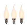3er Set E14 LED-Kerzenlampen matt BXS35 1W 2200K