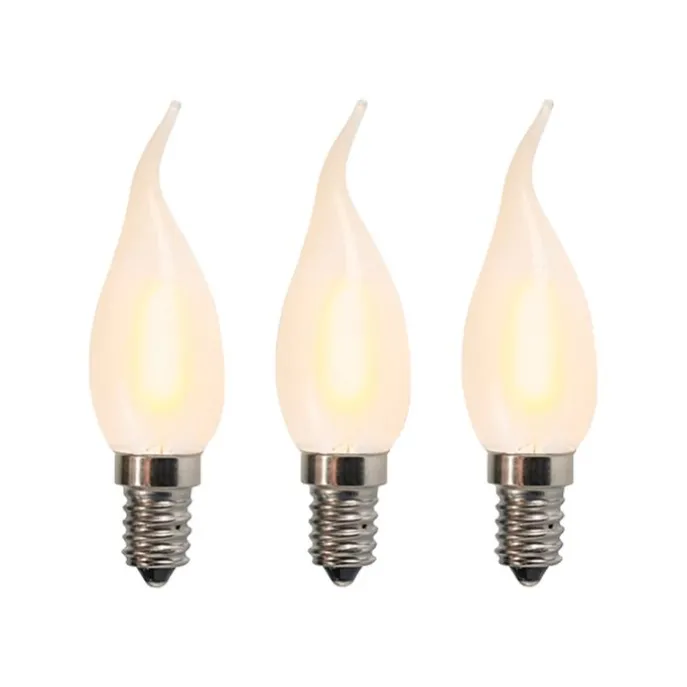 3er Set E14 LED-Kerzenlampen matt BXS35 1W 2200K