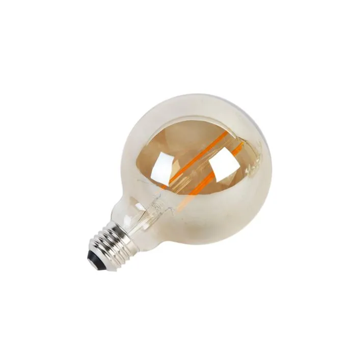 5er Set E27 3-Stufen dimmbar LED Glühbirnen G95 Gold Glas 5W 380lm 2200K