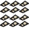 12er Set Einbauspots schwarz AR111 verstellbar 2-flammig - Oneon
