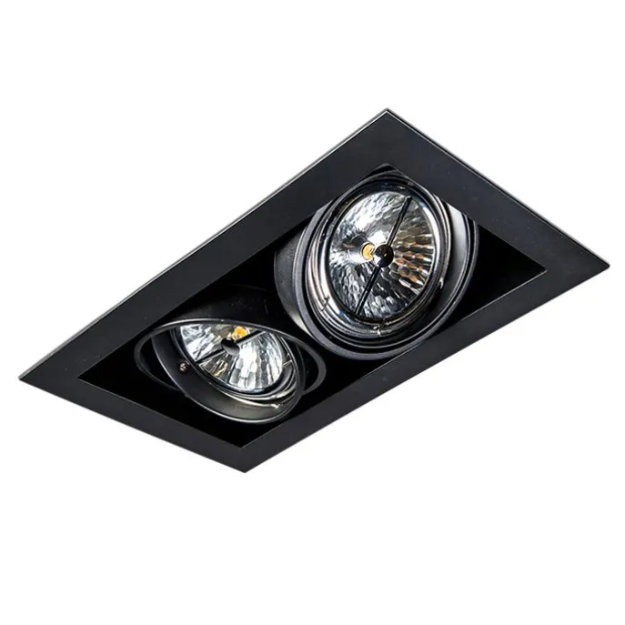 12er Set Einbauspots schwarz AR111 verstellbar 2-flammig - Oneon