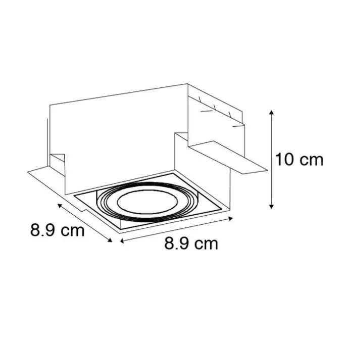 12er Set Einbaustrahler schwarz GU10 neigbar randlos - Oneon