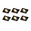 6er Set Einbaustrahler schwarz GU10 neigbar randlos - Oneon