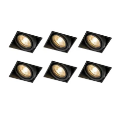 6er Set Einbaustrahler schwarz GU10 neigbar randlos - Oneon