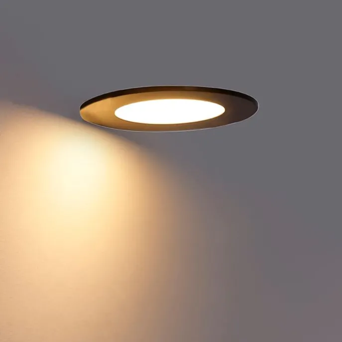 6er Set Einbaustrahler schwarz inkl. LED 3-Stufen dimmbar IP65 - Blanca